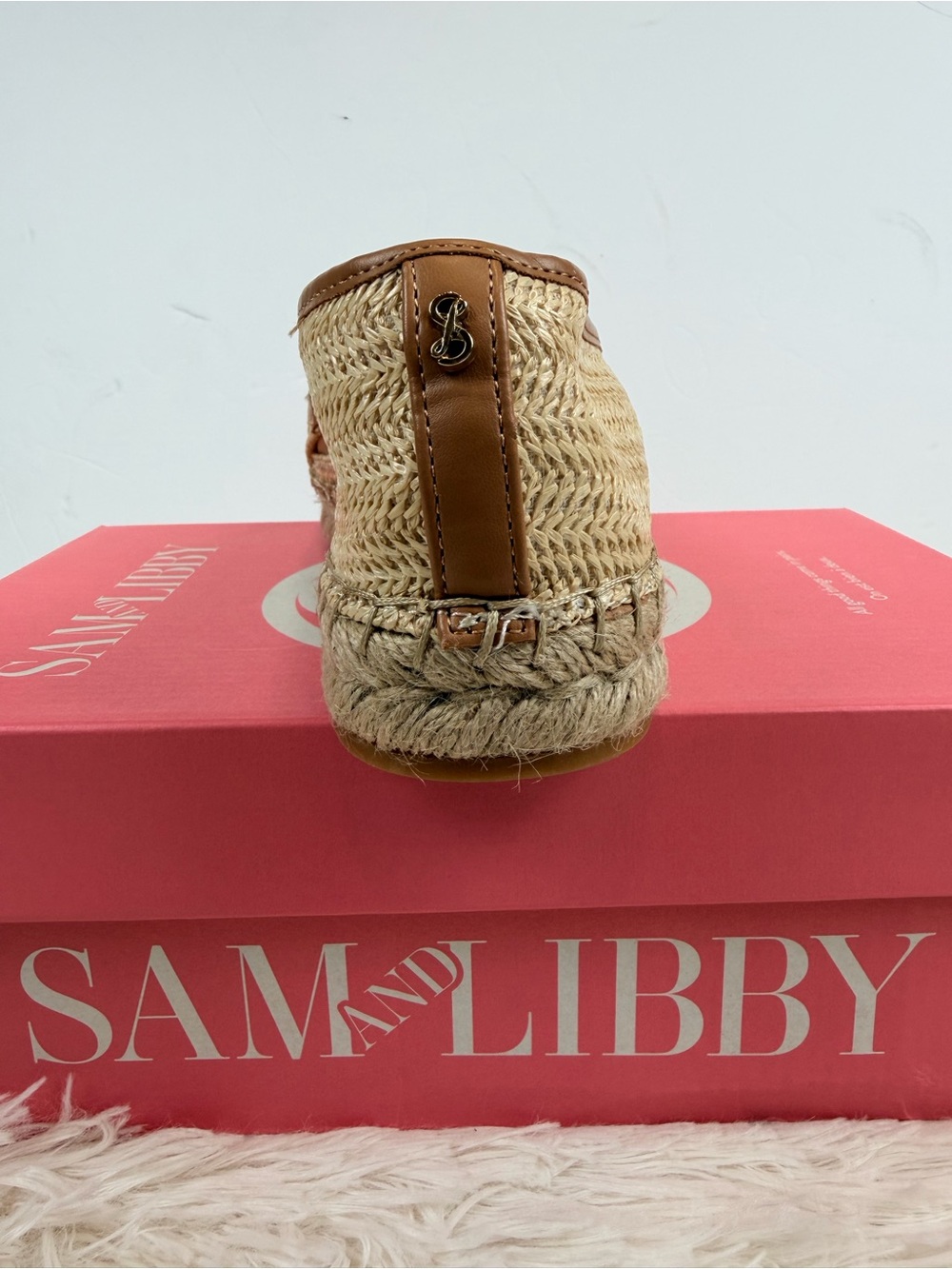 Sam & Libby Celeste 2 Espadrille Flats Raffia Tan Slip On 9 NEW Summer Coastal - Picture 5 of 14